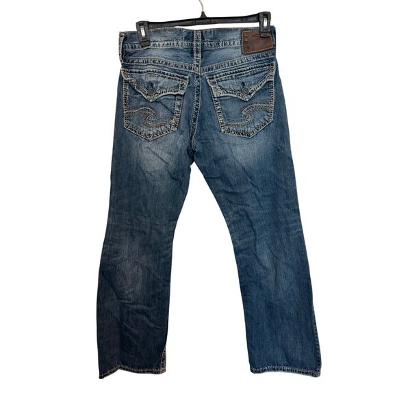Silver Jeans Co. Mens Zac Flap Straight Leg Jeans Size W31/L30 Blue Denim 100% C - Picture 2 of 7